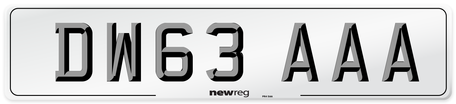 DW63 AAA Number Plate from New Reg
